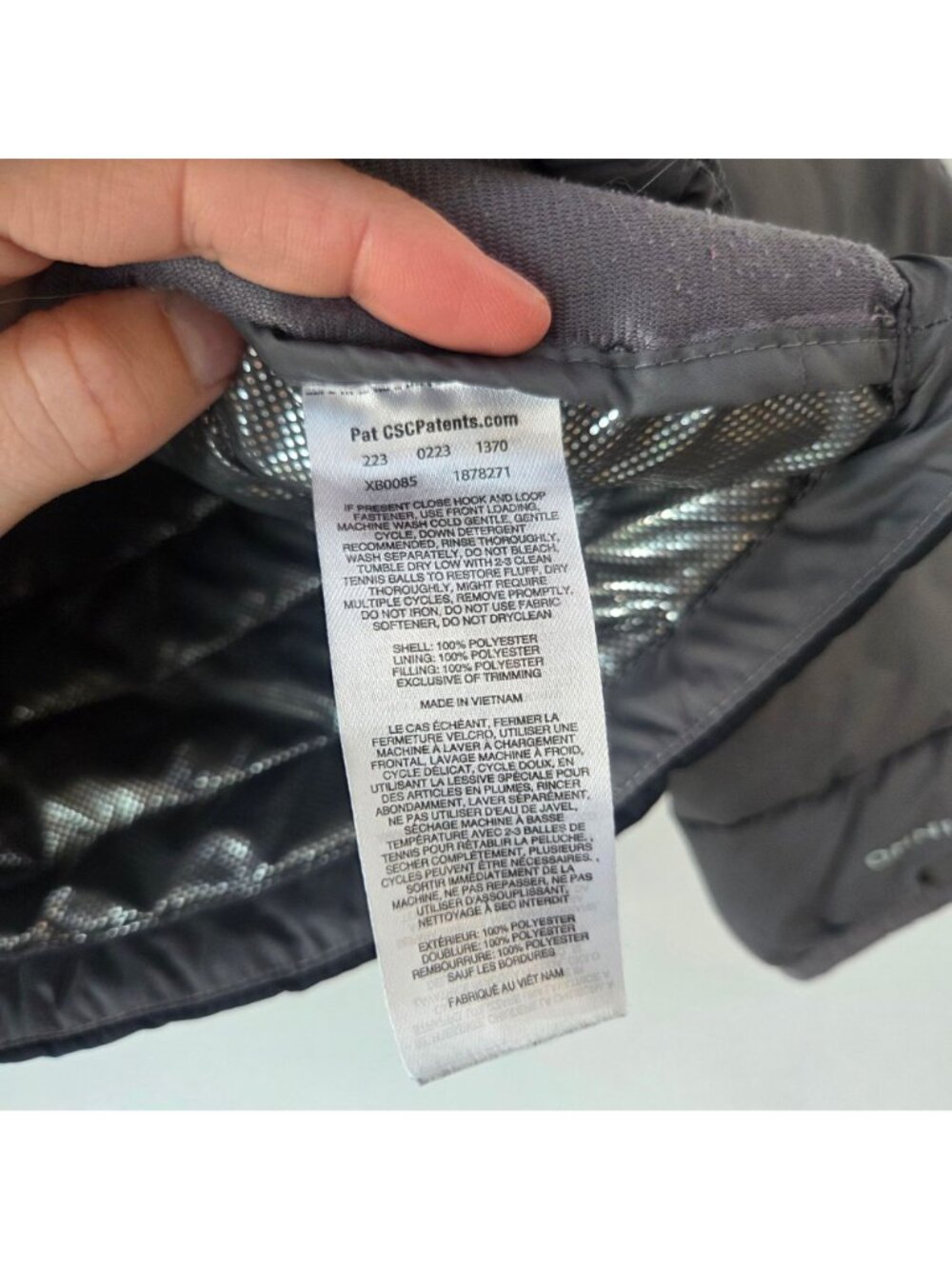 Columbia Omni-Heat Puffer Coat Jacket Grey Black Winter Hooded Boys S (8) - Picture 7 of 7